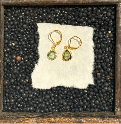 Earrings - Bezel Set Tourmaline Earrings
