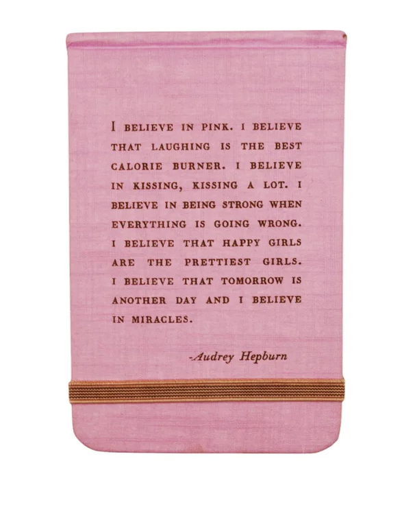 Fabric Notebook - I Believe in Pink