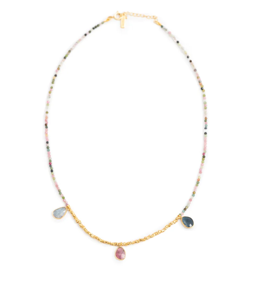 Necklace - Faceted Tourmaline Bead Necklace