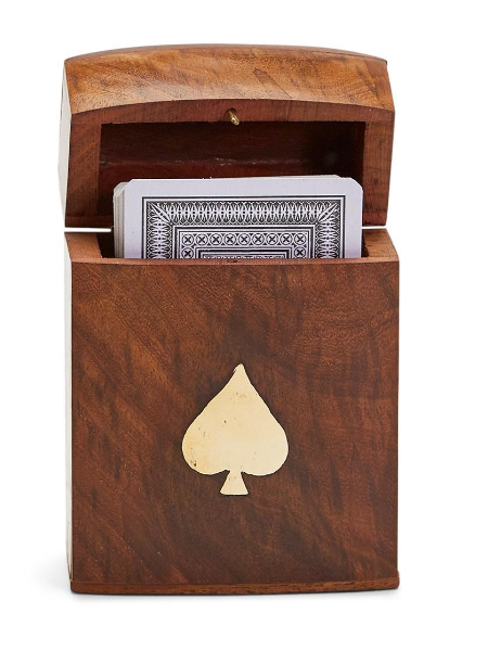 Wood Crafted Playing Card Set in Wooden Box