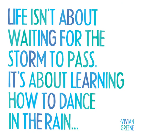 Card - Life Isn't About Waiting For The Storm To Pass... - Vivian Greene