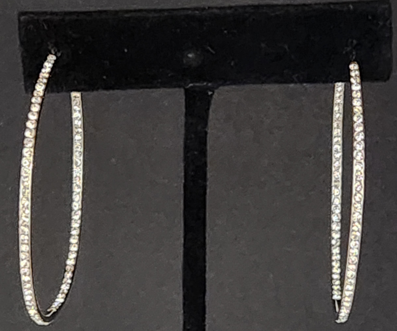 Earrings - Silver Pave Hoop