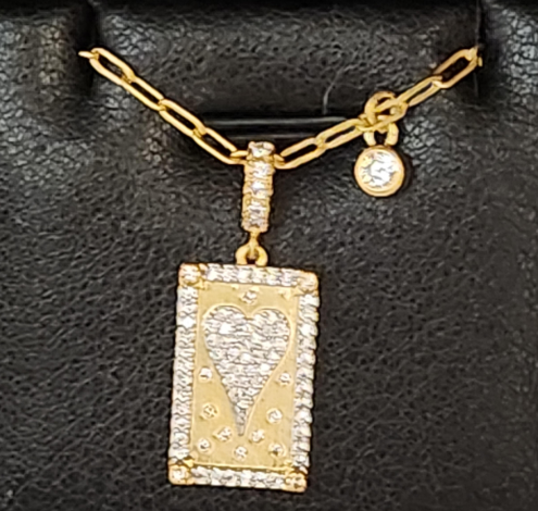 Necklace - Gold Heart Plate