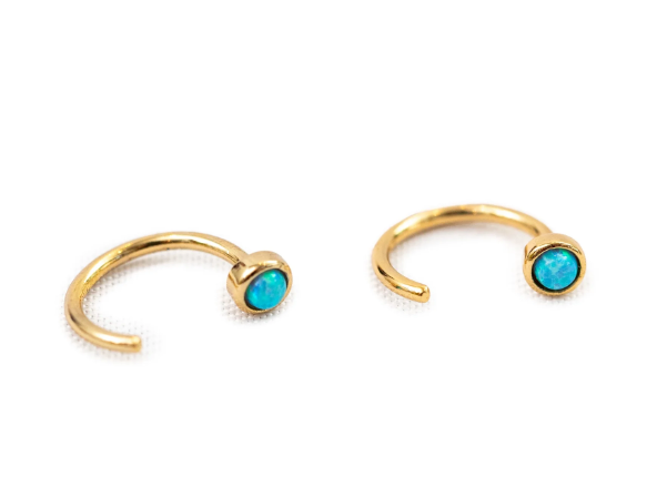 Earrings - Tiffany Blue Huggie