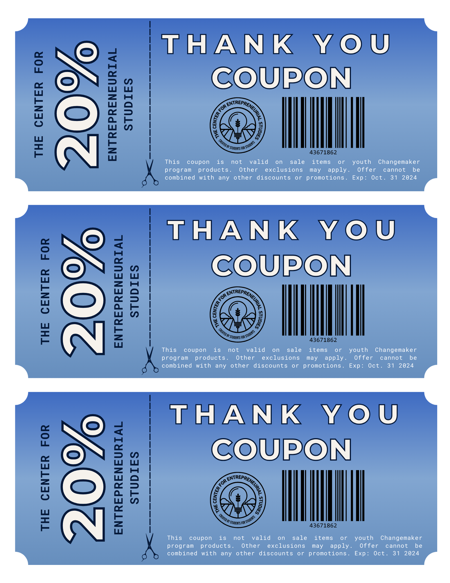 20% Off Thank You Coupon