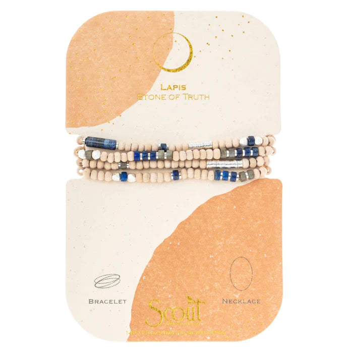 Bracelet/Necklace - Stone & Metal Wrap