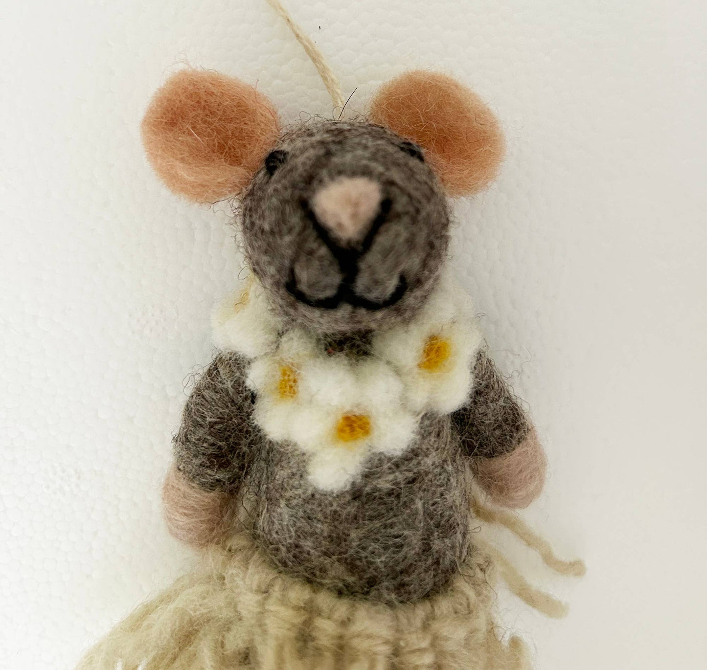 Handmade Felted Wool "Hula Mouse Leia" Ornament