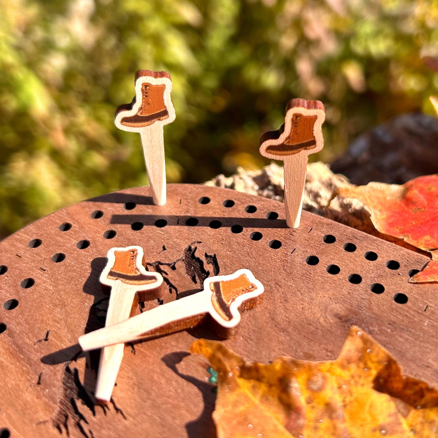 Cribbage Board - Maine Flag Mini