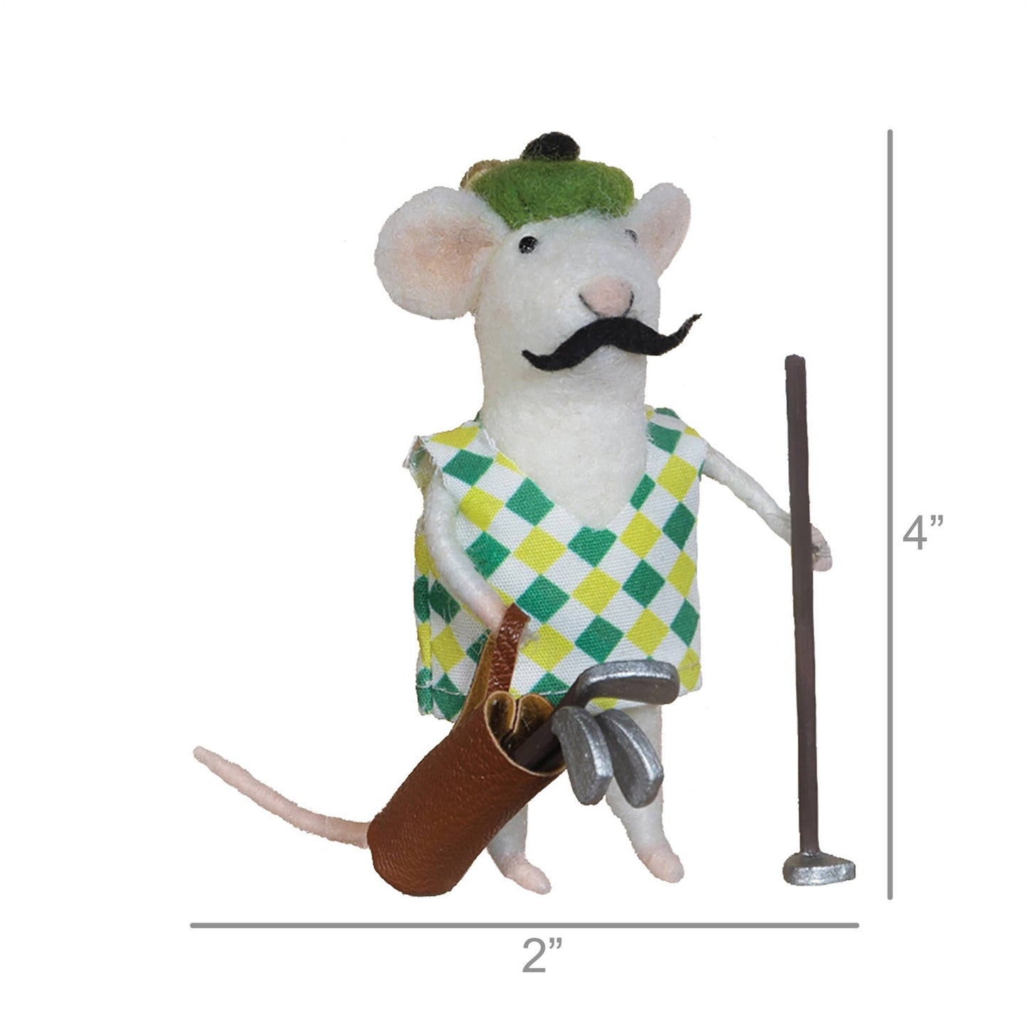 Ornament - Felt Golfer Mouse