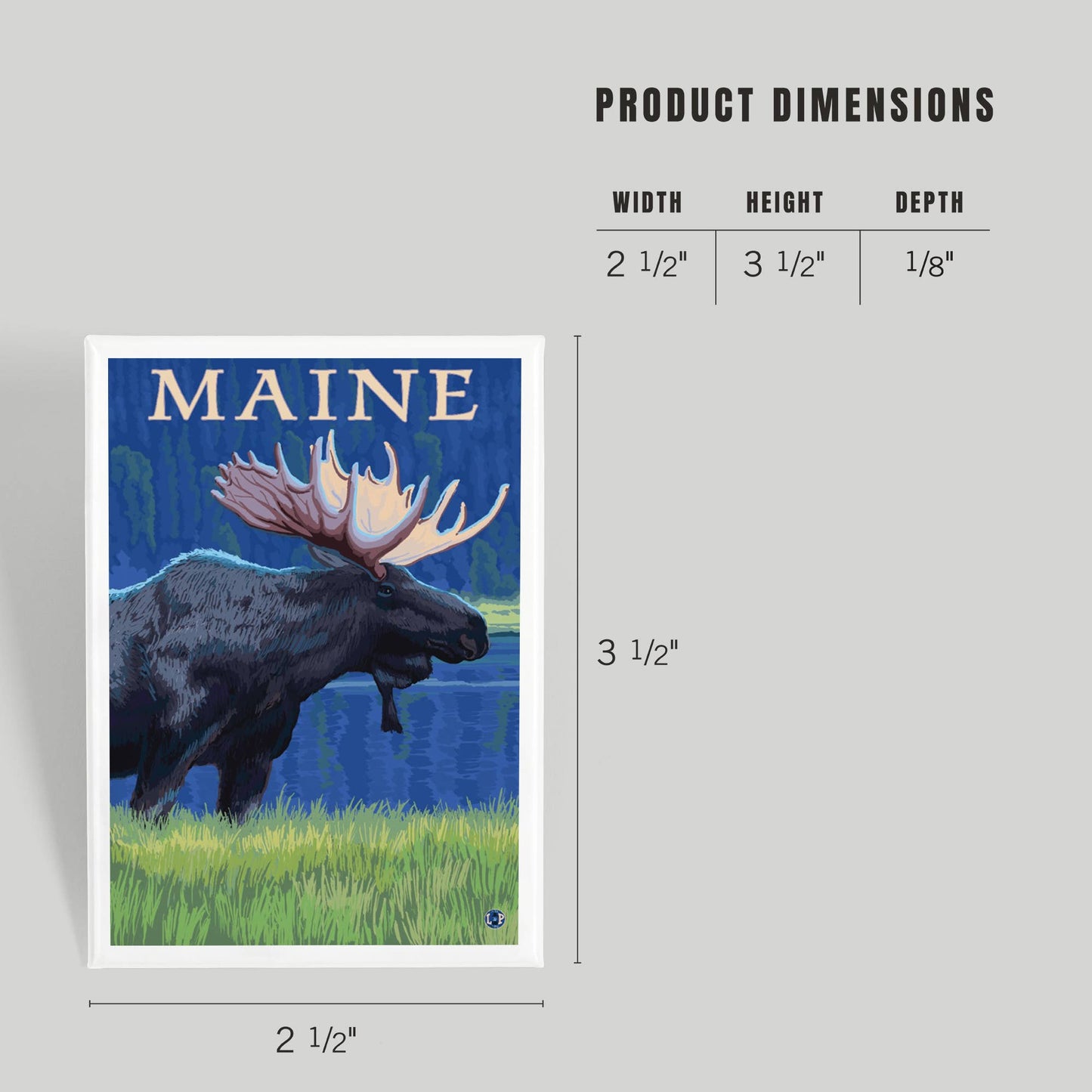 Magnet - Maine - Moose in the Moonlight