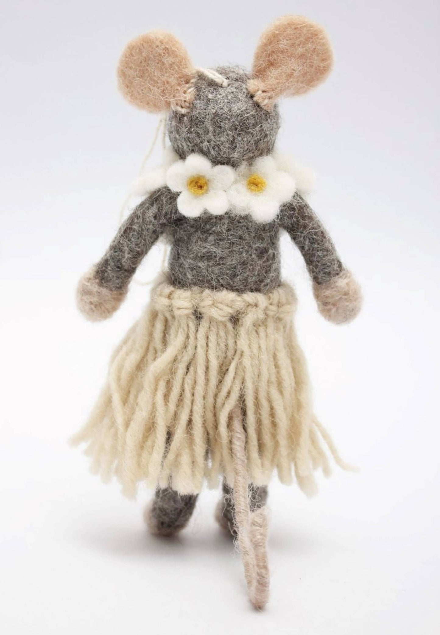 Handmade Felted Wool "Hula Mouse Leia" Ornament