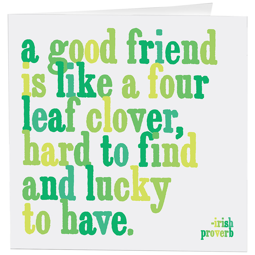 Card - Four Leaf Clover - Friendship - (Proverb)