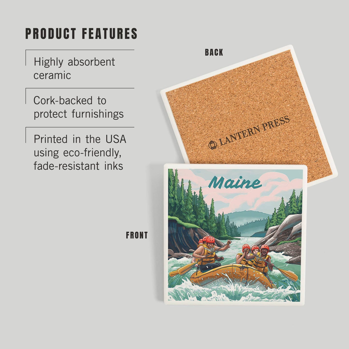 Coaster - Ceramic - Maine - Seek Adventure, River Rafting