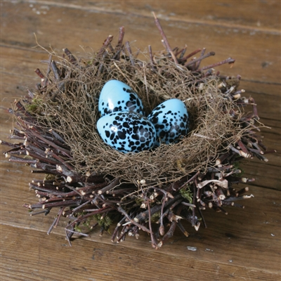 Glass Robyn's Egg - Blue Speck