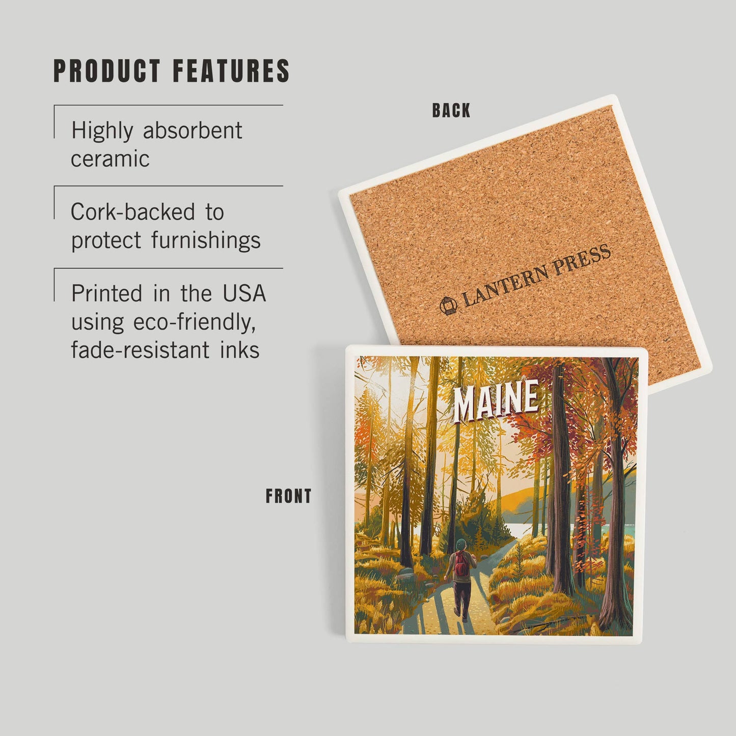 Coaster - Ceramic - Maine - Walk In The Woods, Day Hike