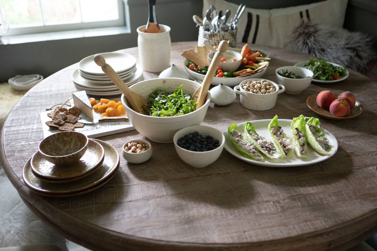 Plate - Ribbed Ceramic Speckled