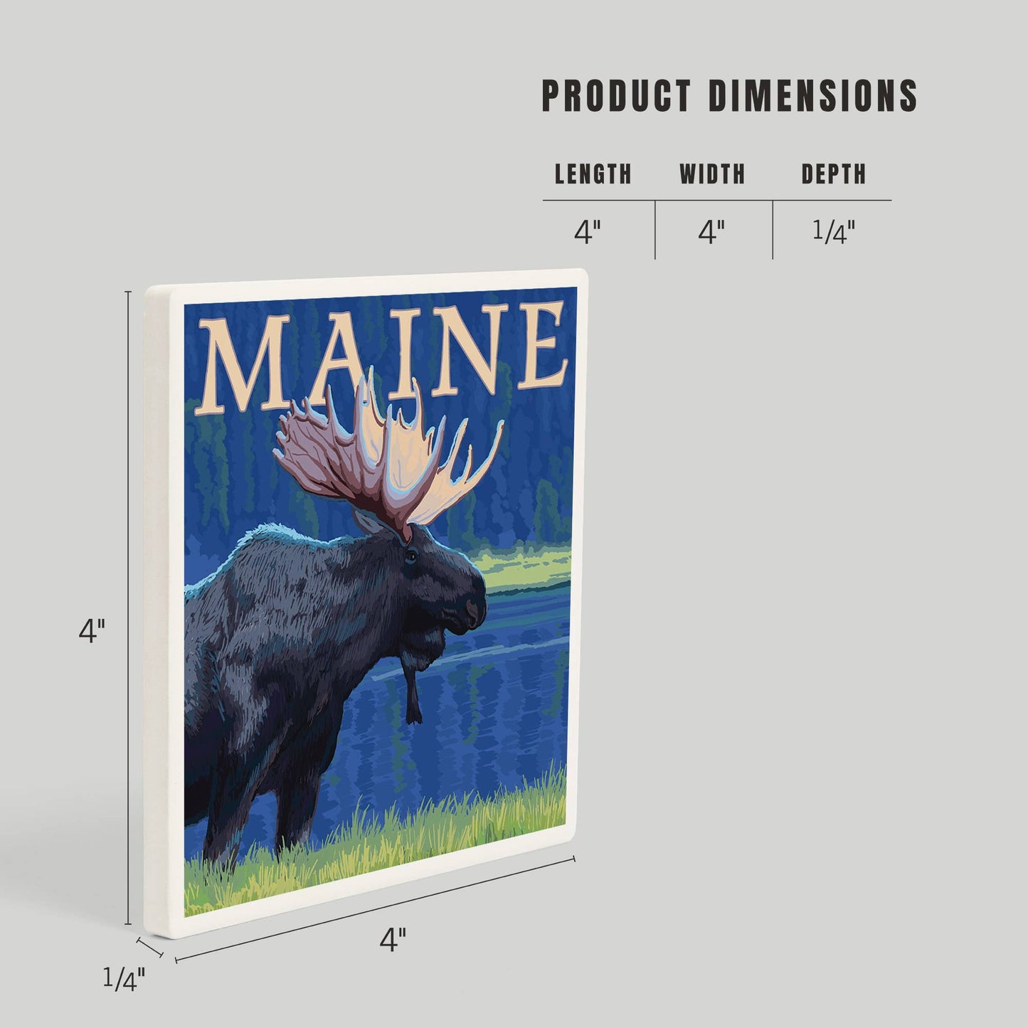 Coaster - Ceramic - Maine - Moose in the Moonlight