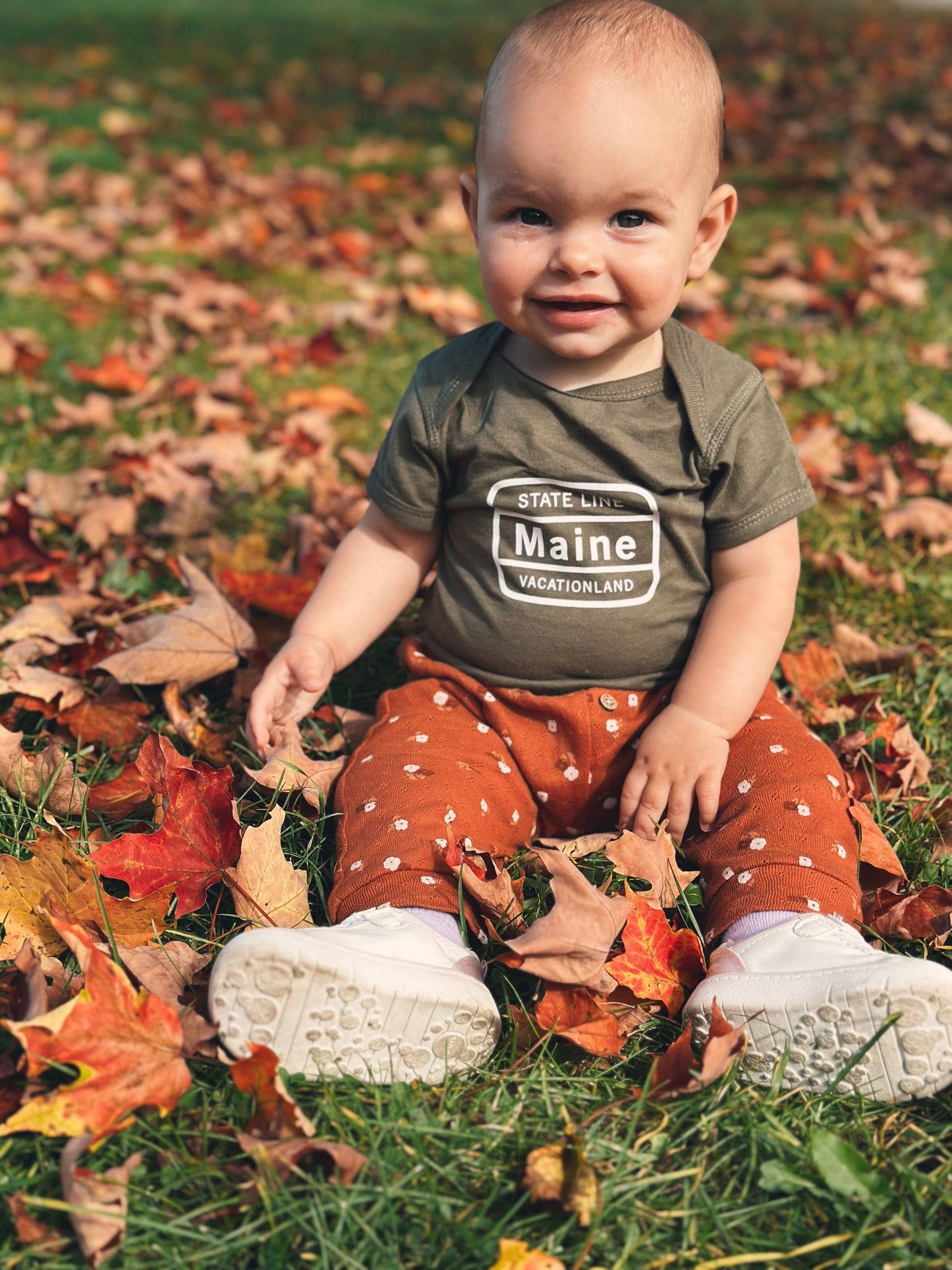 Onesie - Maine State Line Sign