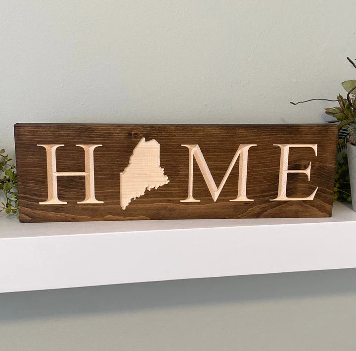 Sign - Maine "Home" - Brown