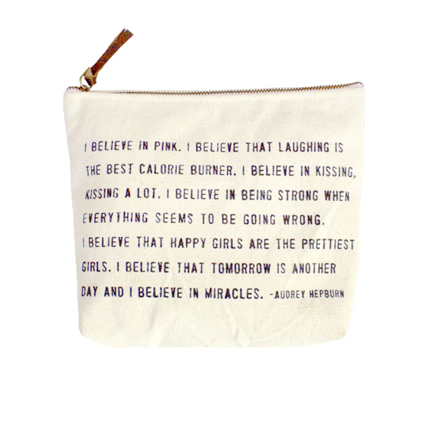 Canvas Zip Bag - I Believe In Pink