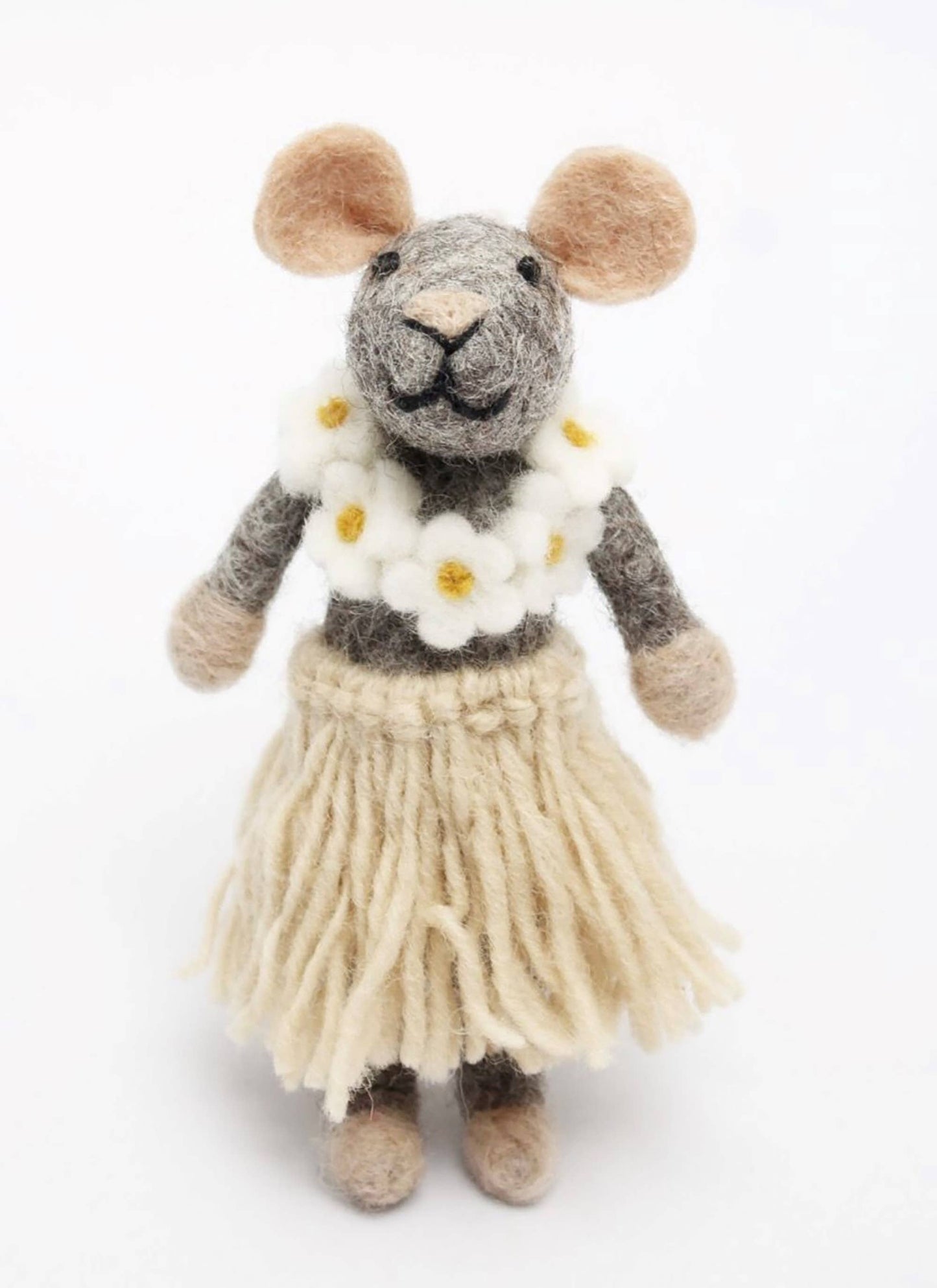 Handmade Felted Wool "Hula Mouse Leia" Ornament