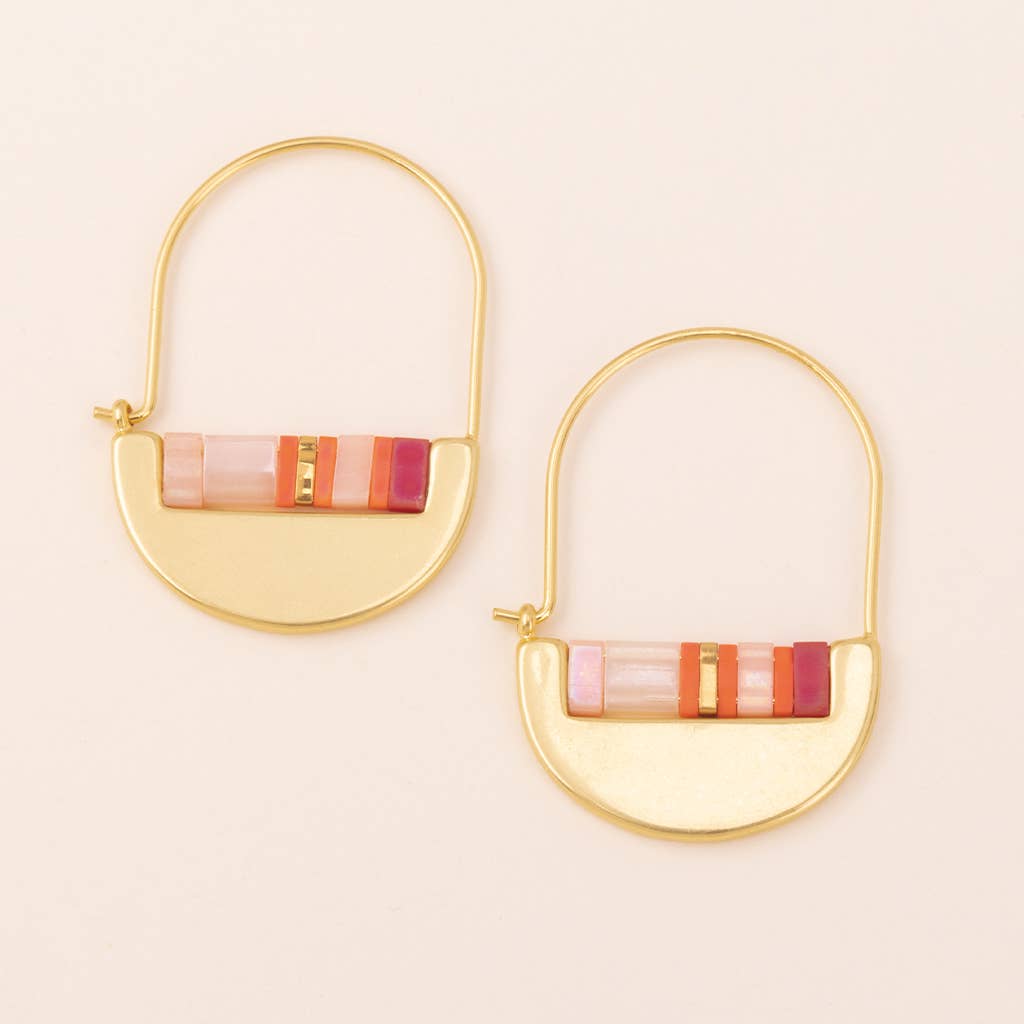 Earring - Miyuki Crescent Hoop