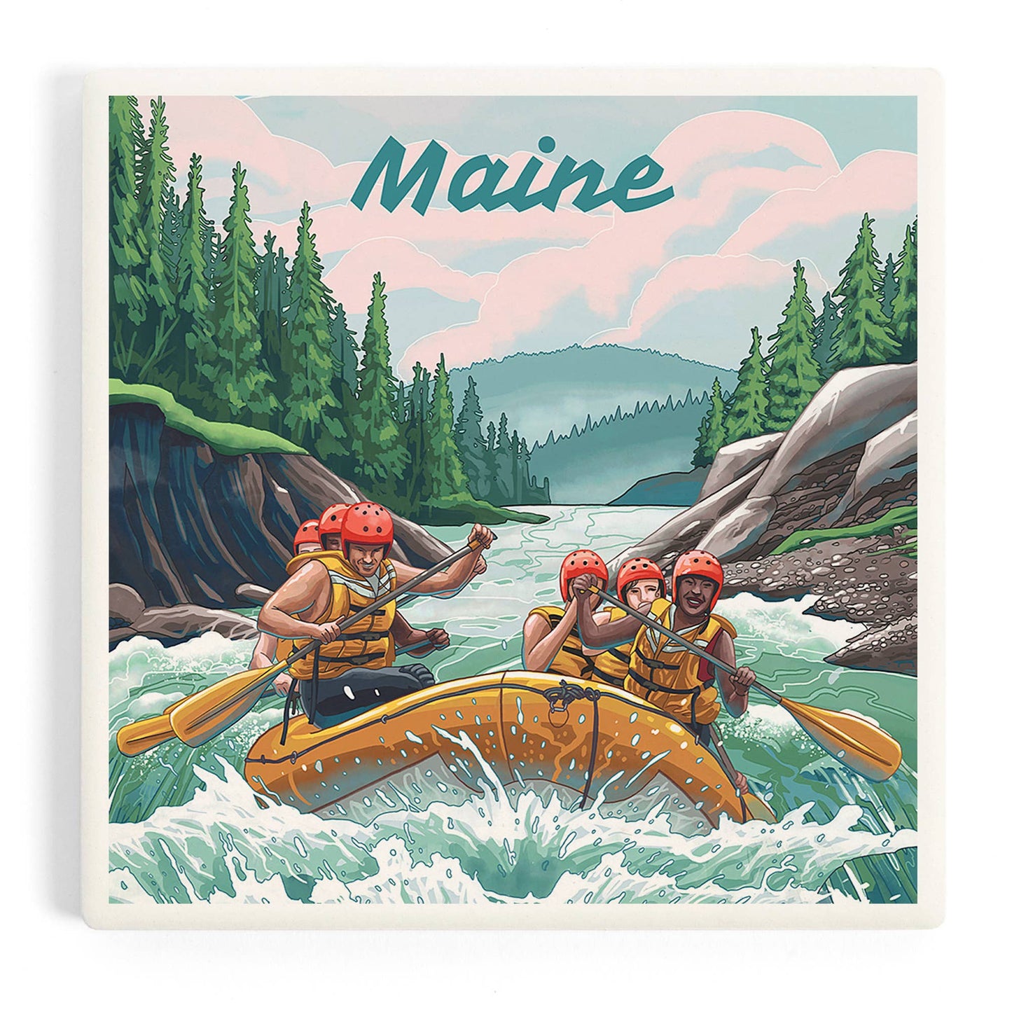 Coaster - Ceramic - Maine - Seek Adventure, River Rafting