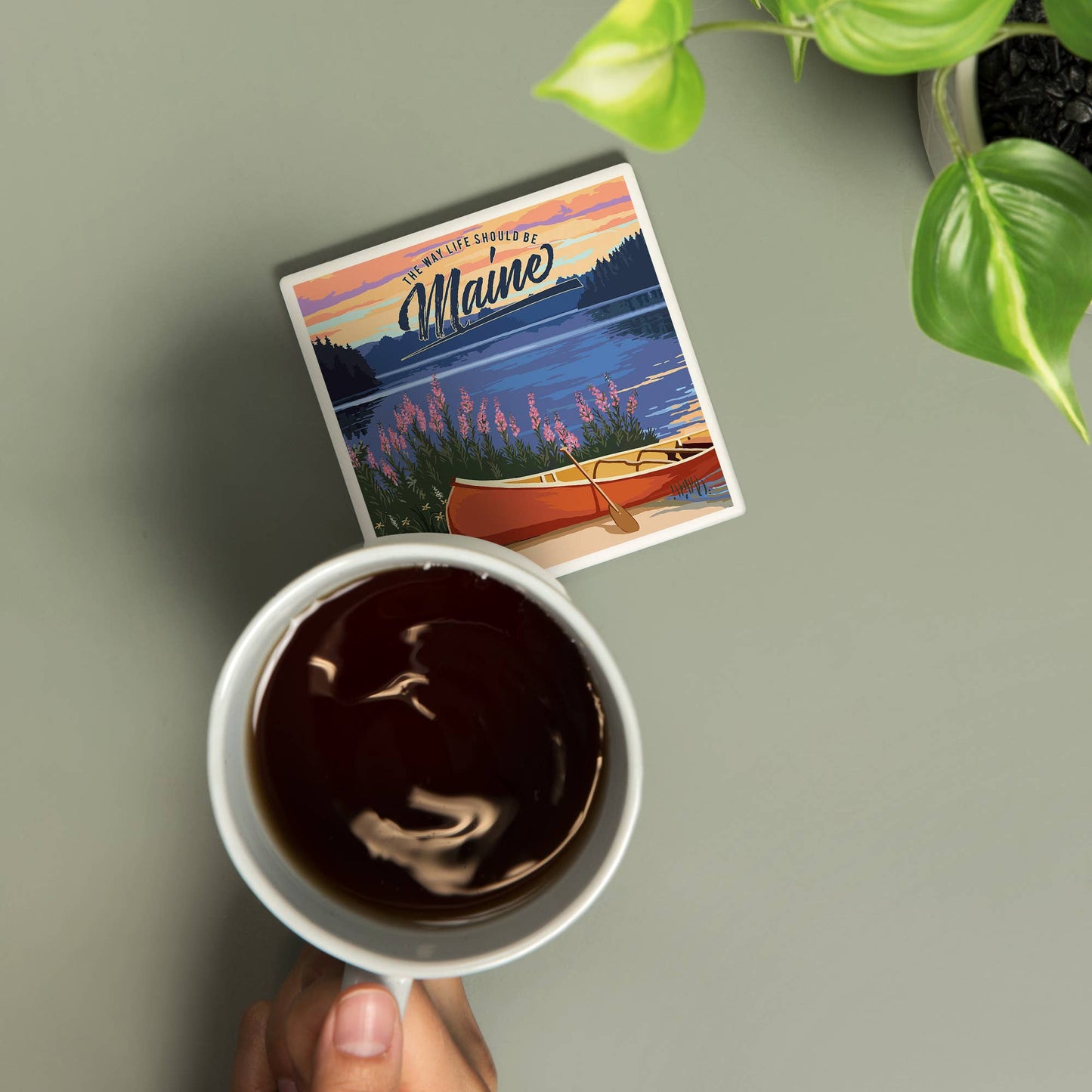 Coaster - Ceramic - Maine - The Way Life Should Be Canoe
