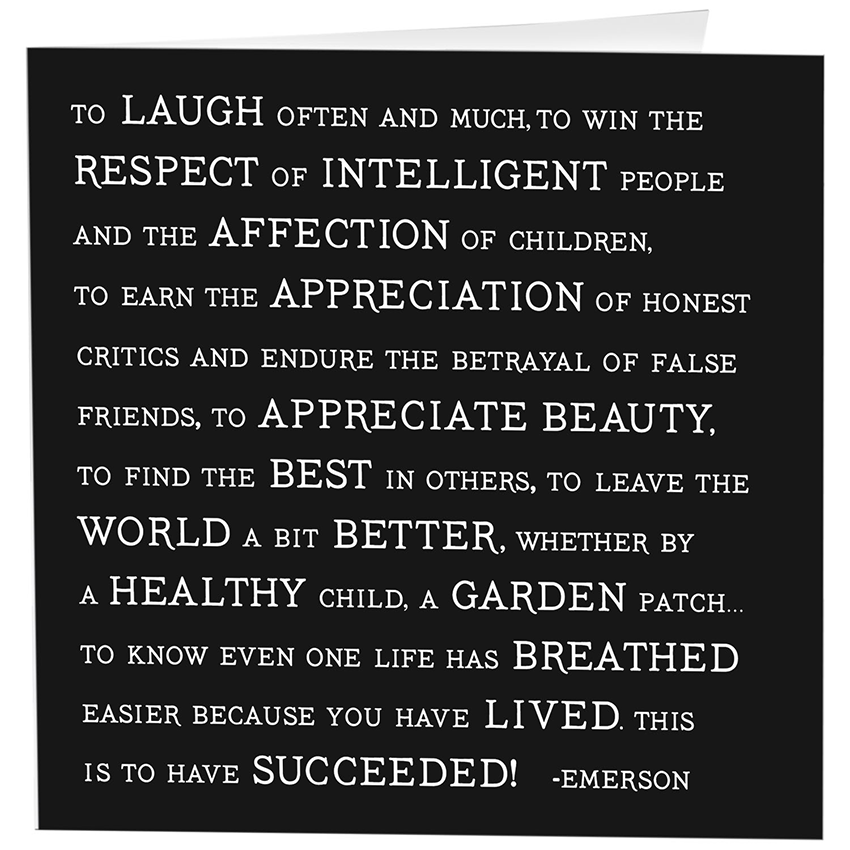 Card - To Laugh Often And Much (Ralph Waldo Emerson)