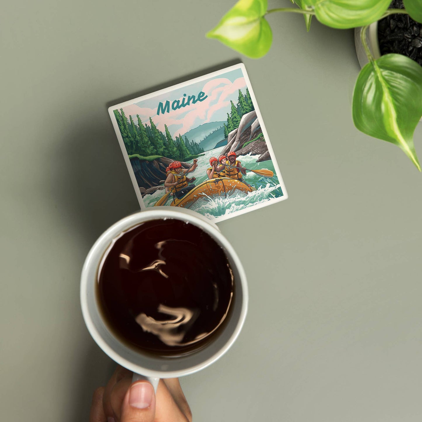 Coaster - Ceramic - Maine - Seek Adventure, River Rafting