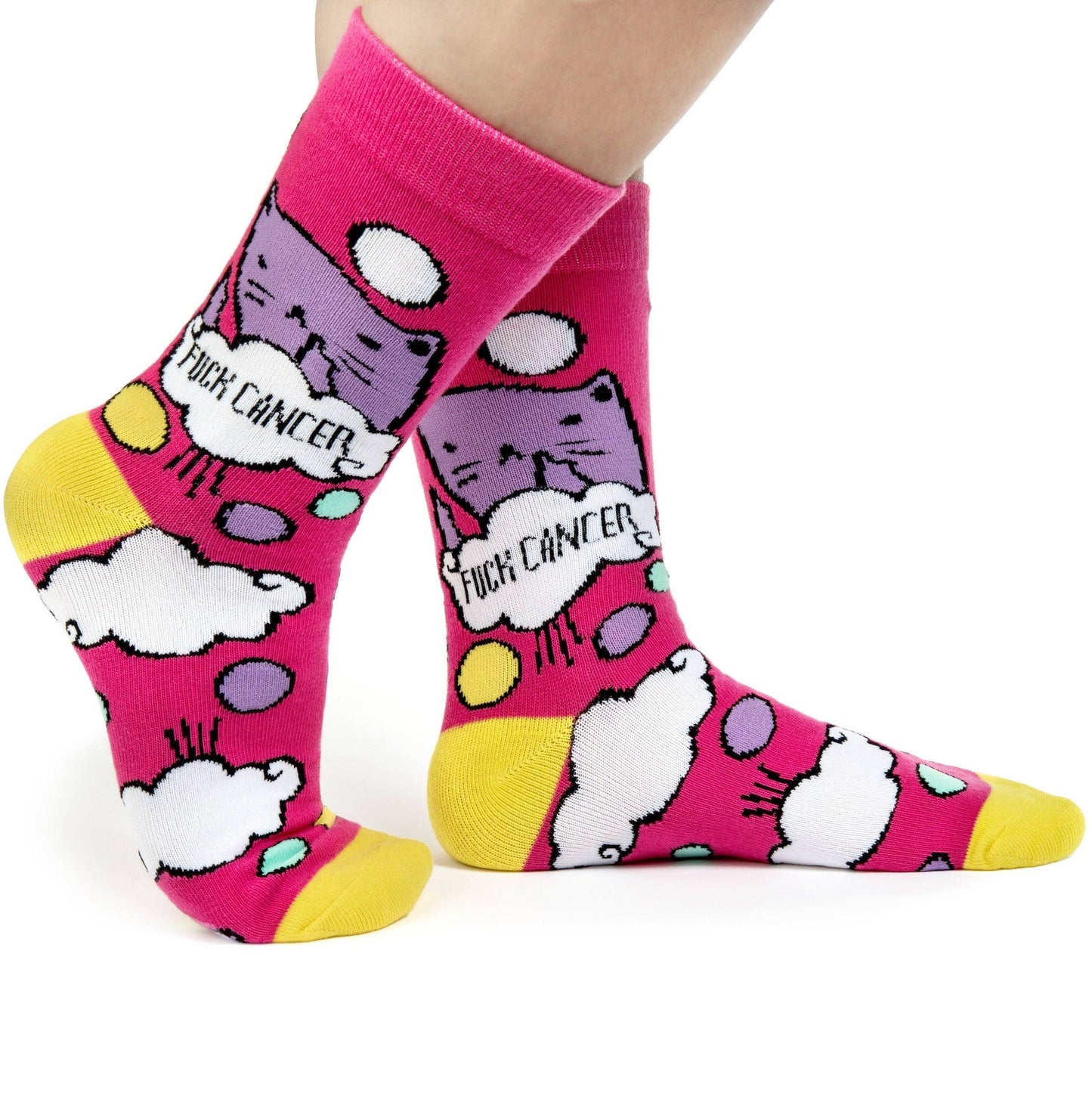Lavley - Bad Kitty "F%ck Cancer" Socks