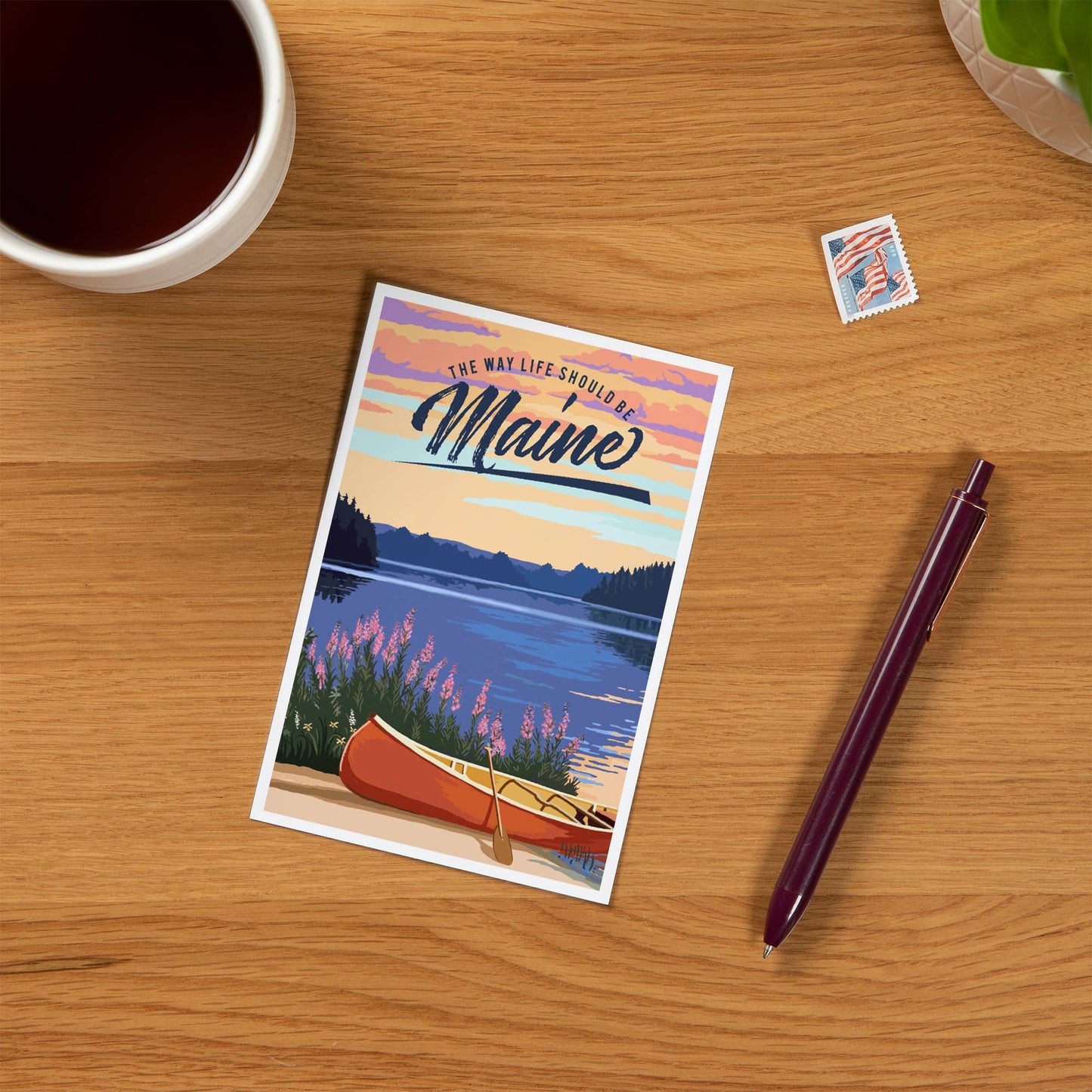 Postcard - Maine - The Way Life Should Be Canoe
