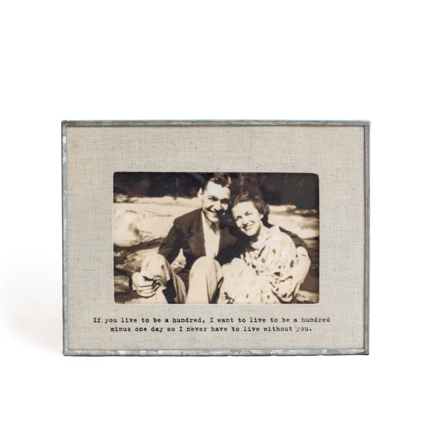 Linen Picture Frame - Horizontal - If You Live To Be A Hundred