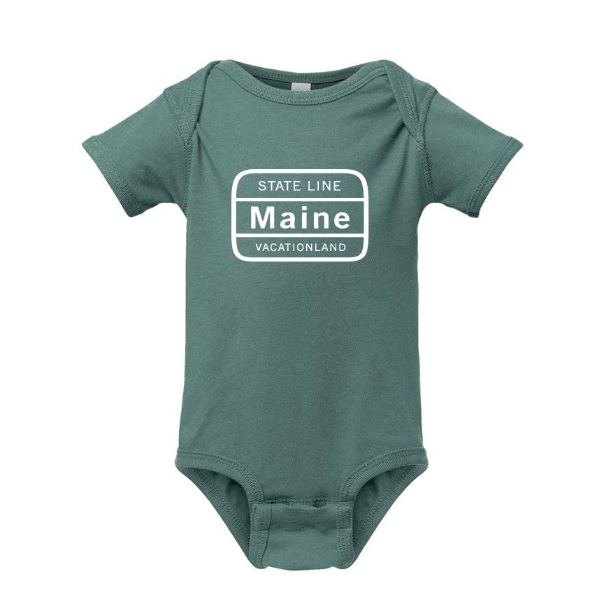 Onesie - Maine State Line Sign
