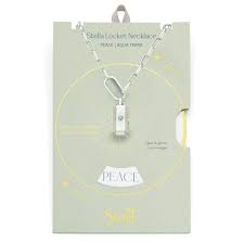 Necklace - Locket - Stella - Peace/Aqua Terra/Silver