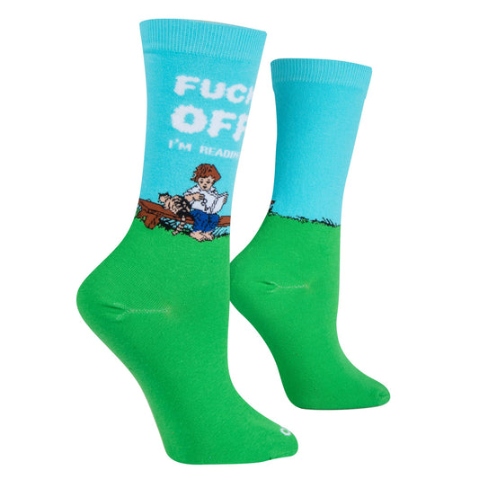 'F" off Im Reading Socks - Womens