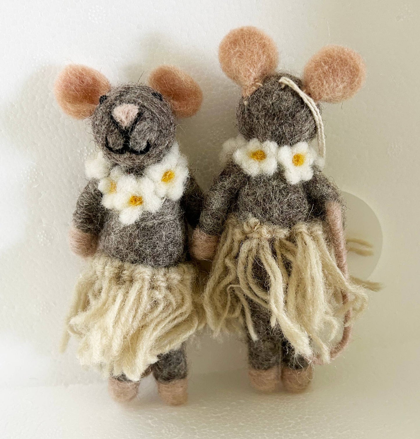Handmade Felted Wool "Hula Mouse Leia" Ornament