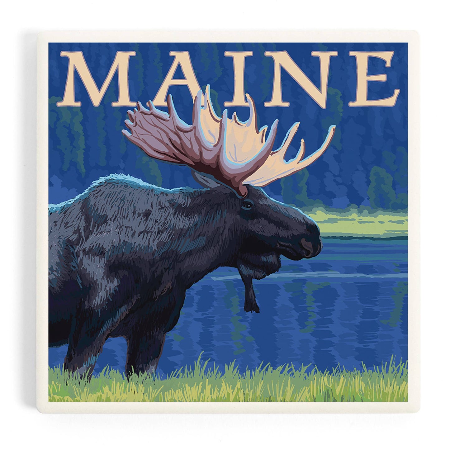 Coaster - Ceramic - Maine - Moose in the Moonlight