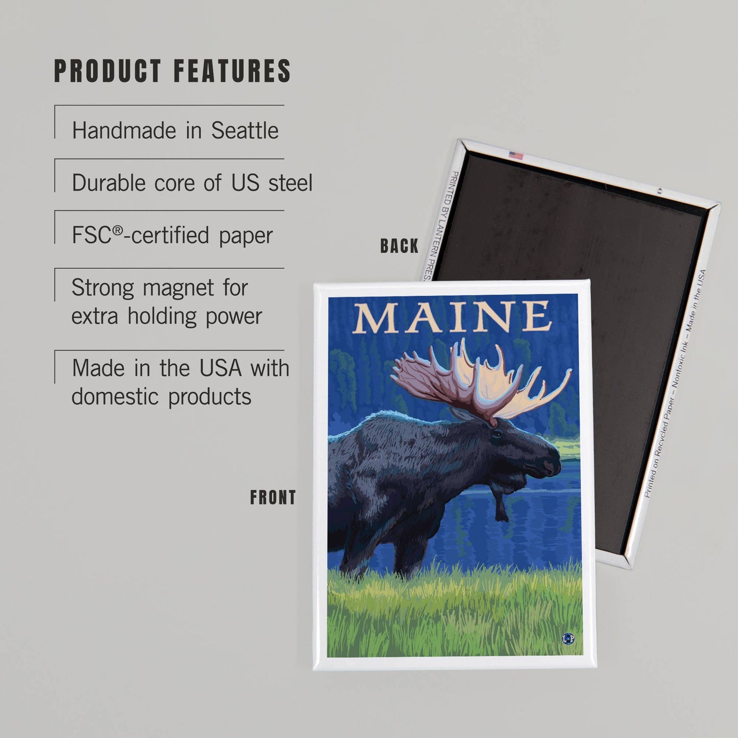 Magnet - Maine - Moose in the Moonlight