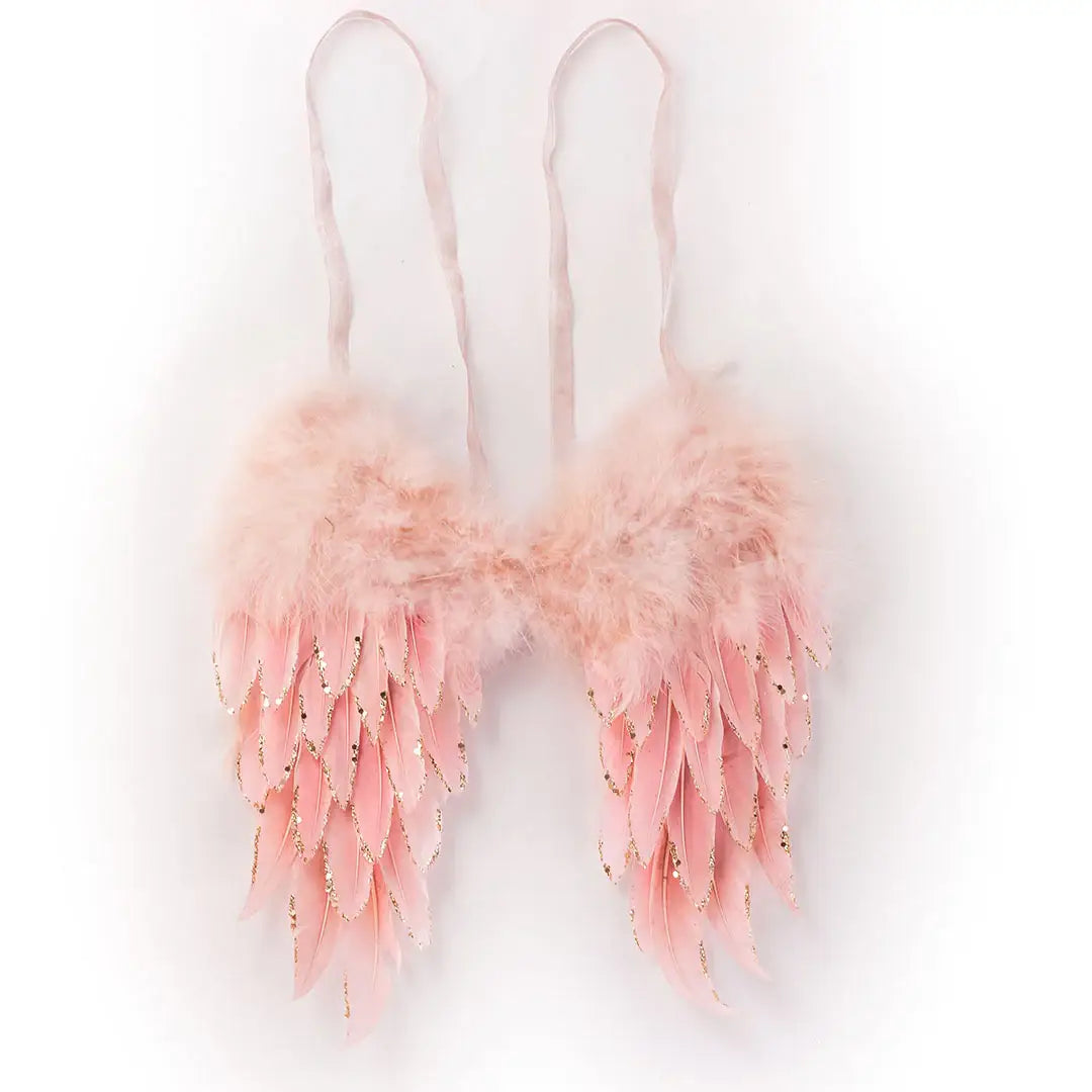 Small Pink Feather Angel Wing Ornament