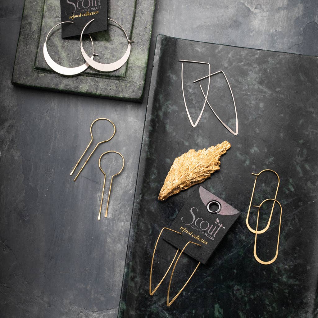 Earrings - Crescent Hoop/Sterling Silver