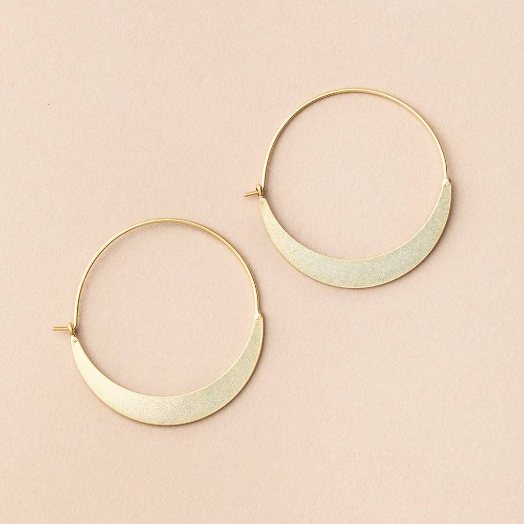 Earrings- Crescent Hoop/Gold Vermeil