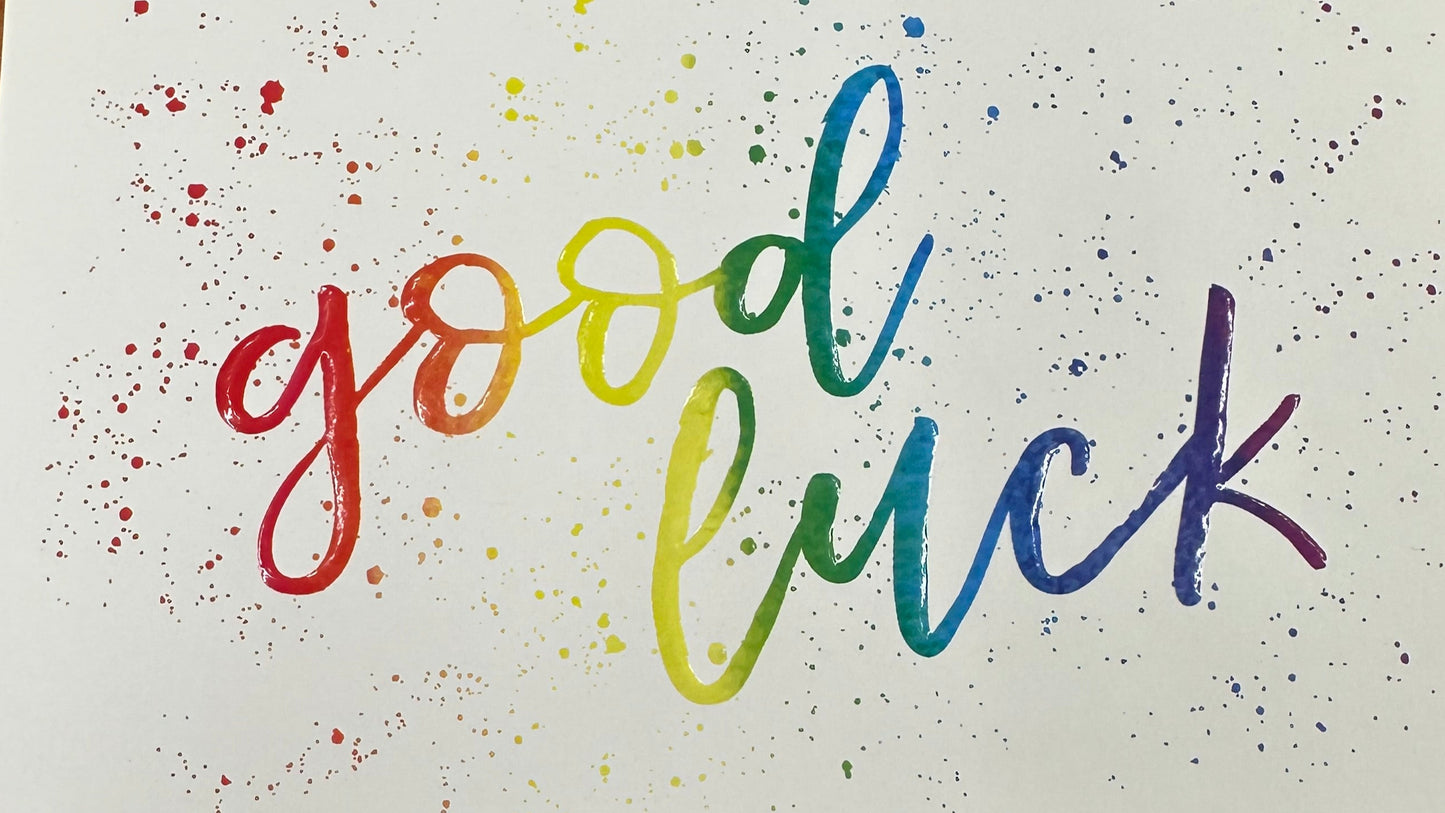 Card - "Good luck" rainbow