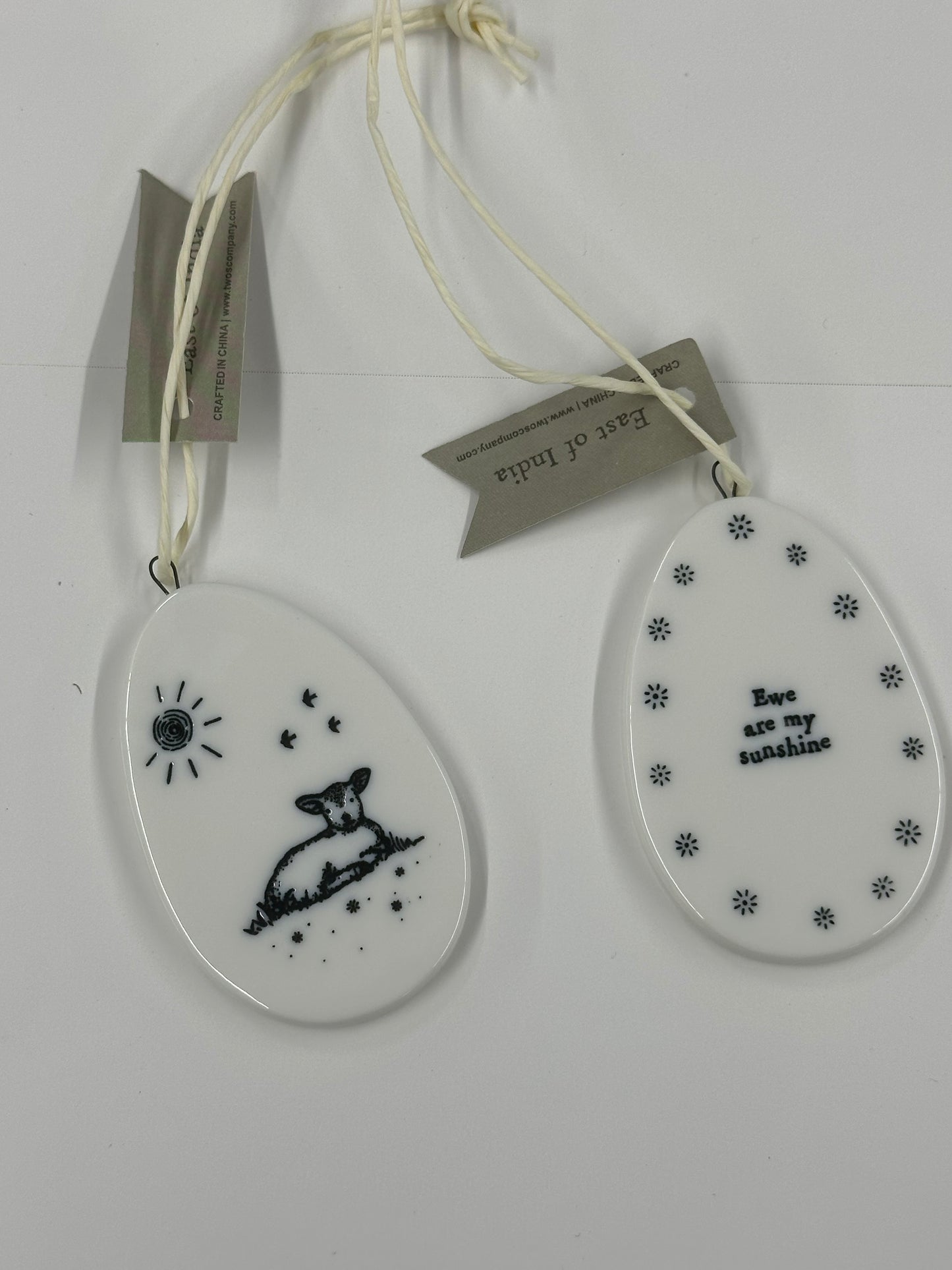 Egg-shaped Ornament - Ewe are my Sunshine
