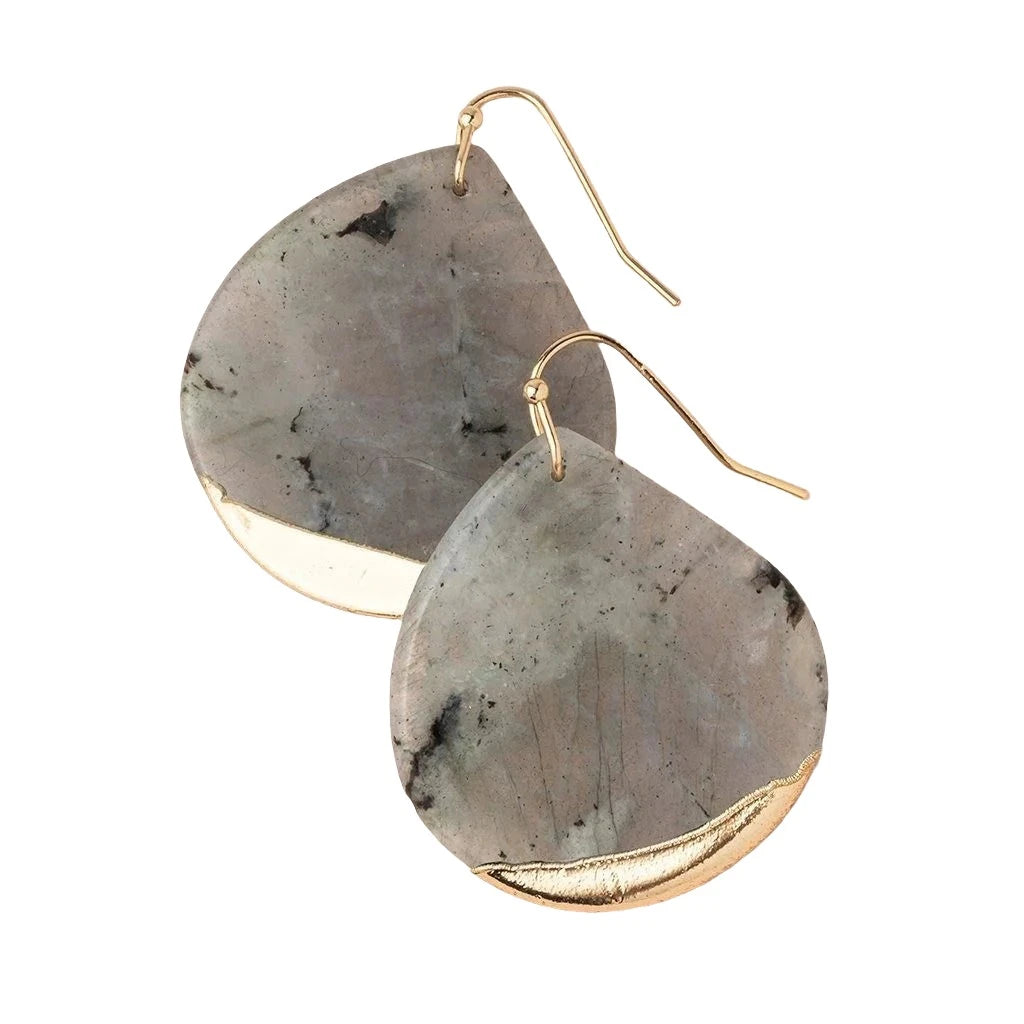 Earrings - Dipped Stone Teardrop