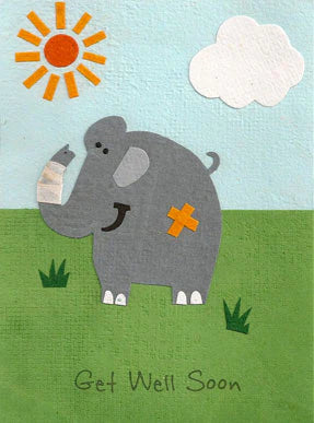 Greeting Card - Get well Elephant