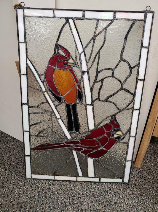 Stained Glass - Annabelle Red Cardinal Window Panel