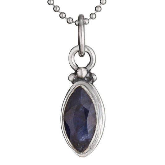 September Birthstone Sapphire Sterling Silver Necklace
