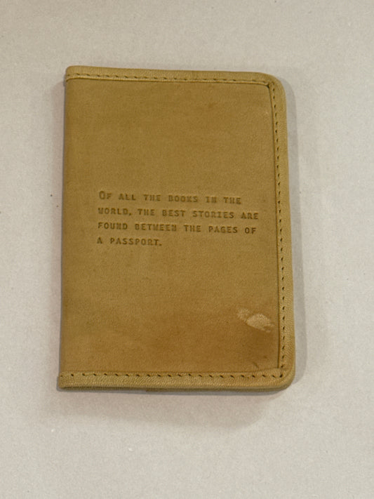 Passport Cover - Of All the Books in the World 4"x6" - Light Tan