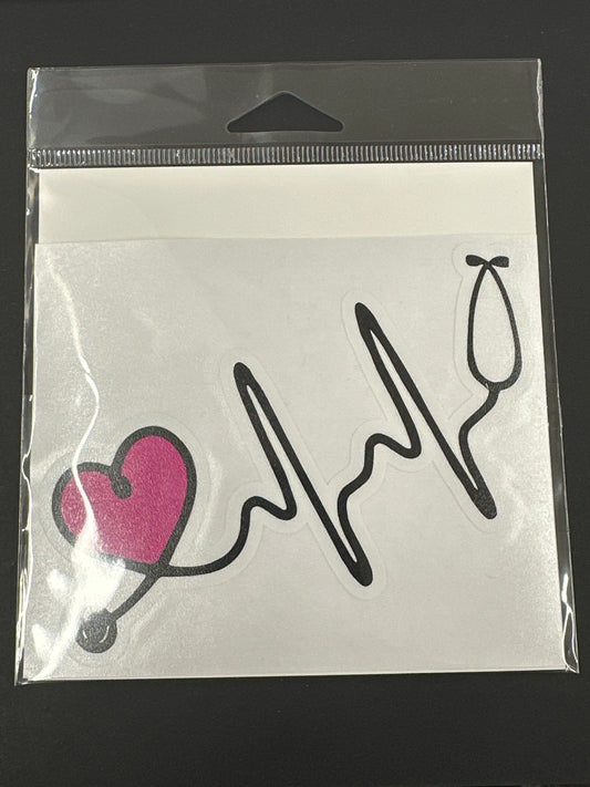 Sticker Lg - Heart Beat Stethoscope